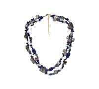 Steuer Modeschmuck Collier Collier 2-reihig Sodalith,Perlen und Muschel Einheitsgröße