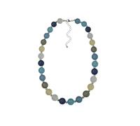 Steuer Modeschmuck Collier Kunststoffkugeln in blau-grün-weiß-gelb Einheitsgröße