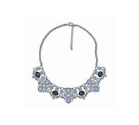 Collierkettchen STEUER "Blumencollier", silber (silbergrau), Halsketten, Damen, 50cm, Metall, L: 50, glänzend (88348516-0) silbergrau