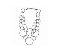 Steuer Modeschmuck Collierkette Collier aus Ringen rhodiumfarben Einheitsgröße