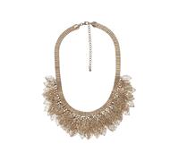 Steuer Modeschmuck Collierkette Metall Metallcollier mit vielen Blättern goldfarben Einheitsgröße