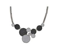 Steuer Modeschmuck Collierkette Metallcollier mit glitzernder Kreiszierde rhodiumf. Einheitsgröße