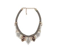 Steuer Modeschmuck Collierkette Textilcollier gestreift, mit Metallelement goldfarben Einheitsgröße