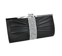 Steuer Modeschmuck Damen Abendtasche Metall 23,0cm Glasstein schwarz 445000020