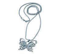 Steuer Modeschmuck Damen Anhänger mit Kette Metall 55cm Gebürstet Katzenauge syn. Silbergrau 445040013