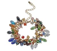 Steuer Modeschmuck Damen Armband Metall 23cm Glänzend Glasstein Mehrfarbig 445060024