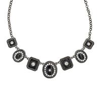 Steuer Modeschmuck Damen Collierkette Metall 53 Glasstein schwarz 445050004