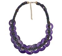 Steuer Modeschmuck Damen Collierkette Metall 64,5 Glänzend lila 445050019