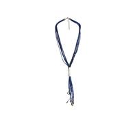 Collierkettchen STEUER "mehrreihig blau mit silberfarbener Zierde", blau, Halsketten, Damen, 73cm, Metall, L: 73, glänzend (21613126-0) blau