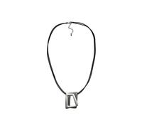 Collierkettchen STEUER "Metall zweifarbig grau schwarz Textilband", schwarz, Halsketten, Damen, 90cm, Synthetik, L: 90 B: 50mm, matt, B:50mm (12095406-0) schwarz