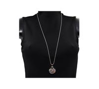 Lange Kette STEUER "Silber Kugel Anhänger Strass bunt", weiß, Halsketten, Damen, 80+9cm, Metall, L: 89 B: 2mm, glänzend, B:2mm (45352022-0) weiß