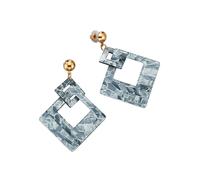 Paar Ohrstecker STEUER "Acryl grau glänzend", Damen, Gr. one-size, Metallmix, grau (grau, grau), Ohrringe (93335638-0) grau, grau