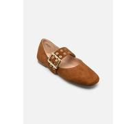 Riemchenballerina STEVE MADDEN "STEVE MADDEN Ballerinas Veloursleder", Damen, Gr. 40, chestnut, Veloursleder, Schuhe (88358946-40) chestnut