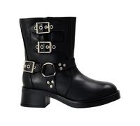 Steve Madden - "Becase" Motorrad-Stiefel für Damen, Leder, Blockabsatz (Schwarz) EU 38 / UK 5