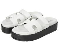 Steve Madden Damen Bigmayven Keilsandale, Weißes Leder, 41 EU