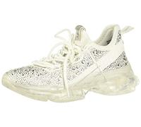 Steve Madden Damen Maxima Sneaker, Weiße Strasssteine, 10 M