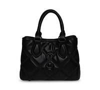 Steve Madden Damen Mickey Quilted Satchel Micky Gesteppte Umhängetasche, Schwarz