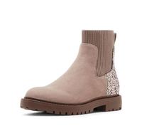 Steve Madden Girl's Lilyana Chelsea Boot, Taupe Glitter, 2 Little Kid