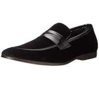 Steve Madden Herren Crescent Penny Loafer, Schwarzer Samt, 42 EU