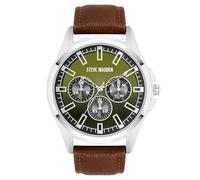 Steve Madden Herren -Strapuhrung,Grau/Silber