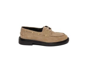 Steve Madden Leder-Schnürschuhe in Beige - Größe 38 | Damen Schnuerschuhe