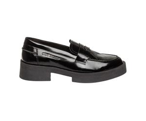 Steve Madden - "Marina" Penny-Schlupfschuhe für Damen, Lackleder, Low Block Heel (Schwarz) EU 39/UK 6