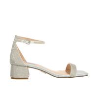 Riemchensandale STEVE MADDEN "STEVE MADDEN Sandalen Textil", Damen, Gr. 39, silber, Textil, Schuhe Riemchensandale (33719417-39) silber