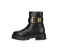 Bikerboots STEVE MADDEN "STEVE MADDEN Stiefelette Leder", Damen, Gr. 37, schwarz (schwarz, gold), Leder, Schuhe Bikerboots (96965536-37) schwarz, gold