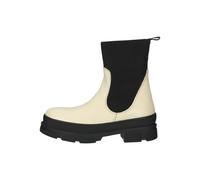 Stiefelette STEVE MADDEN "STEVE MADDEN Stiefelette Leder/Textil", Damen, Gr. 40, weiß, schwarz, Leder, Textil, Schuhe Stiefelette (82476919-40) weiß, schwarz
