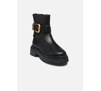 Bikerboots STEVE MADDEN "STEVE MADDEN Stiefelette Leder", Damen, Gr. 37, schwarz (schwarz, gold), Leder, Schuhe (96965536-37) schwarz, gold