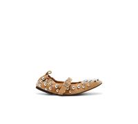 Riemchenballerina STEVE MADDEN "STEVE MADDEN Ballerinas Leder", Damen, Gr. 39, braun, Leder, Schuhe Riemchenballerina (10677949-39) braun