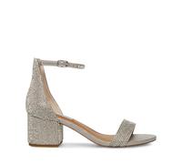 Steve Madden Damen Irenee Sandalen mit Absatz, Silberfarbene Strasssteine, 40 EU