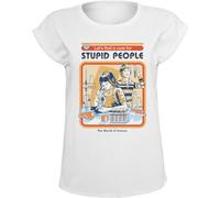 Steven Rhodes A Cure for Stupid People Frauen T-Shirt weiß XXL