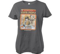 Steven Rhodes Cure for Stupid People Girly Tee Damen T-Shirt Darkgrey-XL