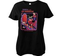 Steven Rhodes Damen T-Shirt Portal to The Cat Dimension Girly Tee DTR-5-SR087-DTF887 Black-XL