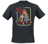 Steven Rhodes Demon Cat T-Shirt schwarz in 4XL