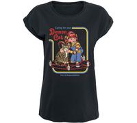 Steven Rhodes Demon Cat T-Shirt schwarz in 4XL