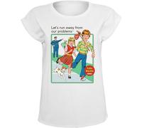 Steven Rhodes Let's Run Away from Our Problems Frauen T-Shirt weiß 5XL