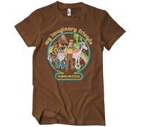 Steven Rhodes My Imaginary Friends Think I'm Cool T-Shirt Brown-L