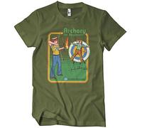 Steven Rhodes Offizielles Lizenzprodukt Archery for Beginners Herren-T-Shirt (Olive), Medium