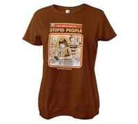 Steven Rhodes Offizielles Lizenzprodukt Cure for Stupid People Frauen T-Shirt (Braun), Large