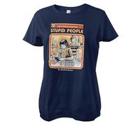 Steven Rhodes Offizielles Lizenzprodukt Cure for Stupid People Frauen T-Shirt (Marineblau), Large