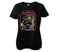 Steven Rhodes Offizielles Lizenzprodukt Don't Sit Too Close to The Television Frauen T-Shirt (Schwarz), Medium