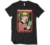 Steven Rhodes Offizielles Lizenzprodukt In Case of Emergency - Break Glass Herren-T-Shirt (Schwarz), XX-Large