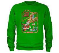 Steven Rhodes Offizielles Lizenzprodukt Let's Catch Santa Sweatshirt (Grün), Large