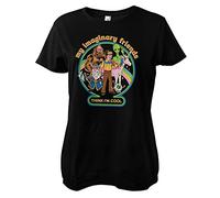 Steven Rhodes Offizielles Lizenzprodukt My Imaginary Friends Think I'm Cool Frauen T-Shirt (Schwarz), Small