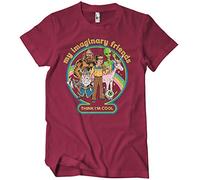 Steven Rhodes Offizielles Lizenzprodukt My Imaginary Friends Think I'm Cool Herren-T-Shirt (Tango-Rot), Large