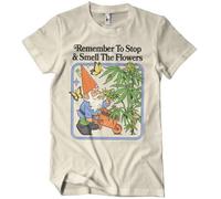 Steven Rhodes Offizielles Lizenzprodukt Smell The Flowers Herren-T-Shirt (Khaki), Small