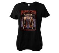 Steven Rhodes Offizielles Lizenzprodukt Worship Coffee Frauen T-Shirt (Schwarz), Small