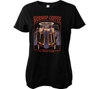 Steven Rhodes Worship Coffee Girly Tee Damen T-Shirt Black-S
